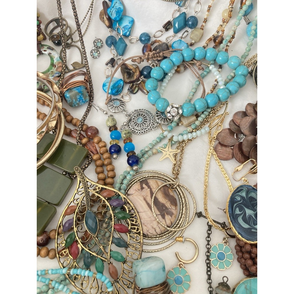 Vintage & Modern Costume Jewelry Lot Curated Collection ALL WEARABLE Boho Earthy